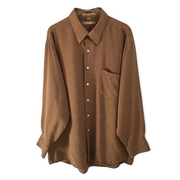 🔃Geoffrey Beene Button Down Brown Dress Shirt - Picture 2 of 6
